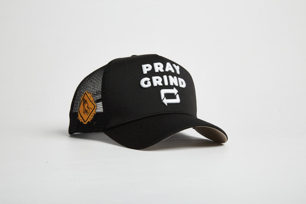 Pray Grind Repeat- Signature Series Black Mesh Snap-Back