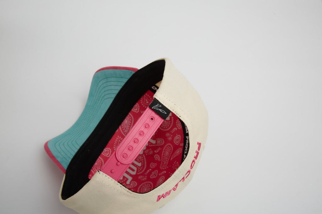 God’s Work- Signature Series Suede Hot Pink & Teal Snap-Back