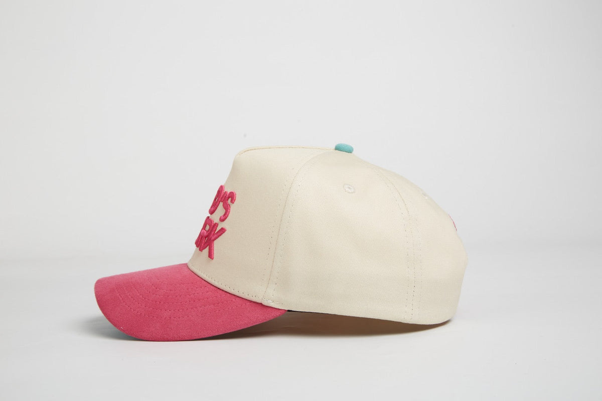 God’s Work- Signature Series Suede Hot Pink & Teal Snap-Back