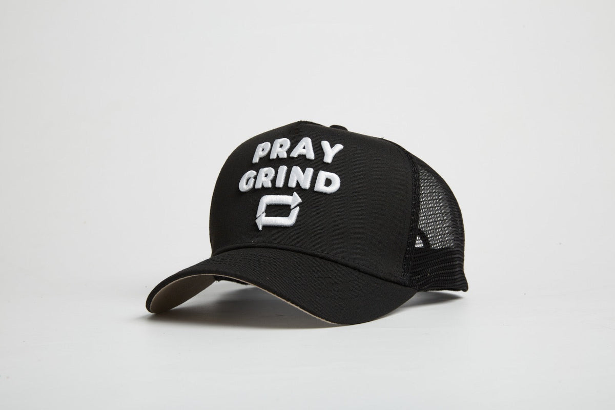 Pray Grind Repeat- Signature Series Black Mesh Snap-Back