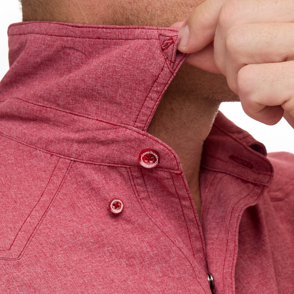 Crimson Pearl Snap Shirt | Long Sleeve